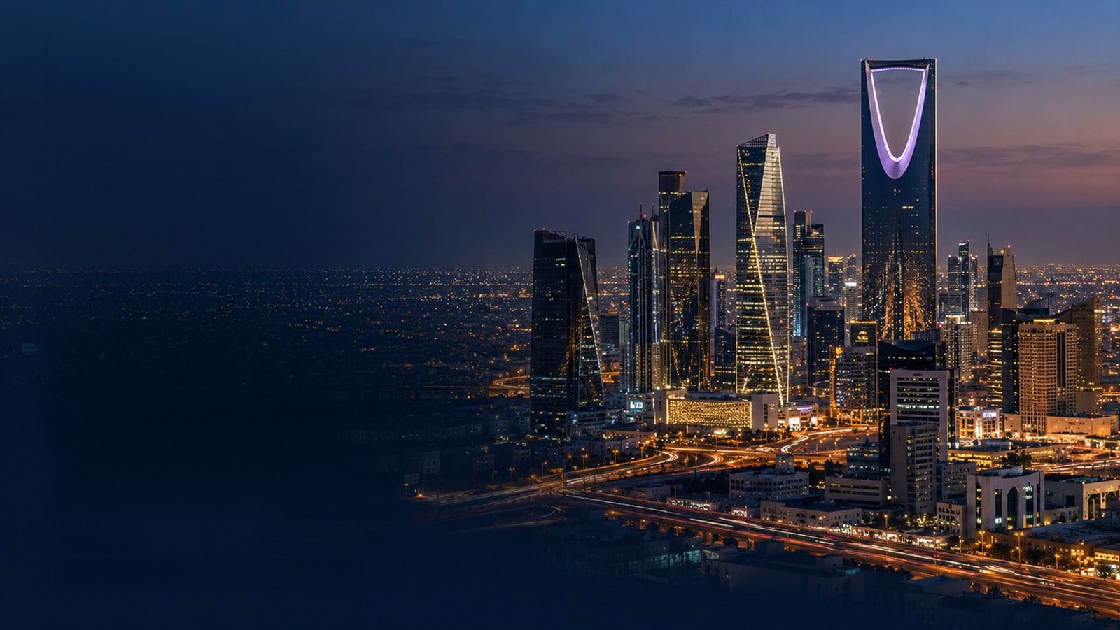 Riyadh skyline at dusk
